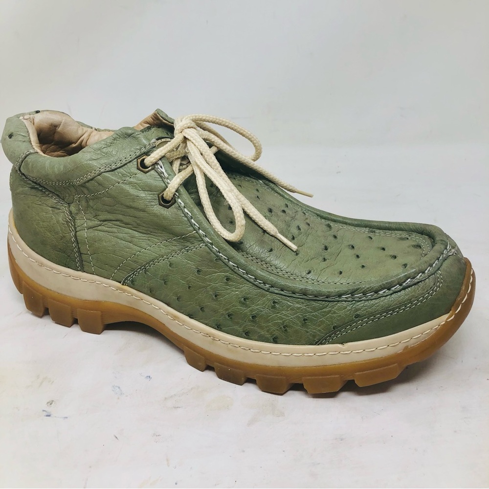 Men's Green Leather Casual Shoes